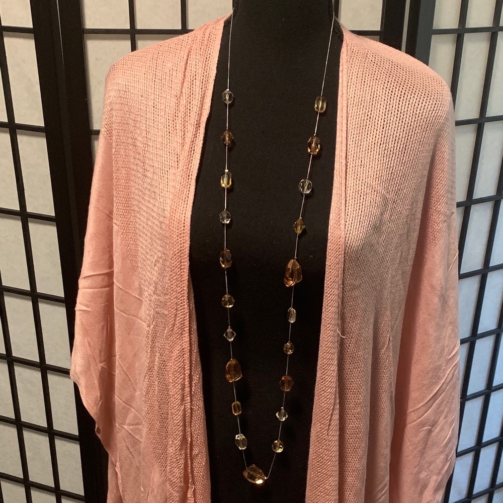 Pink fringed Cover-up duster/top